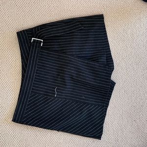 Black and White Pinstripe Wrap Skort